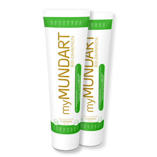 myMUNDART Zahnpasta ohne Fluorid - mit dem Kurkuma Effekt 2er Bundle