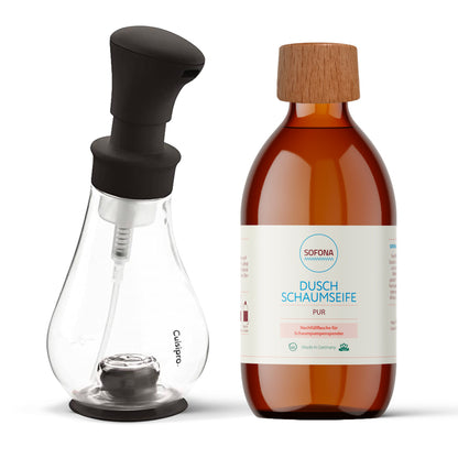 Jabón de ducha neutro casero con SOFONA y dispensador de espuma