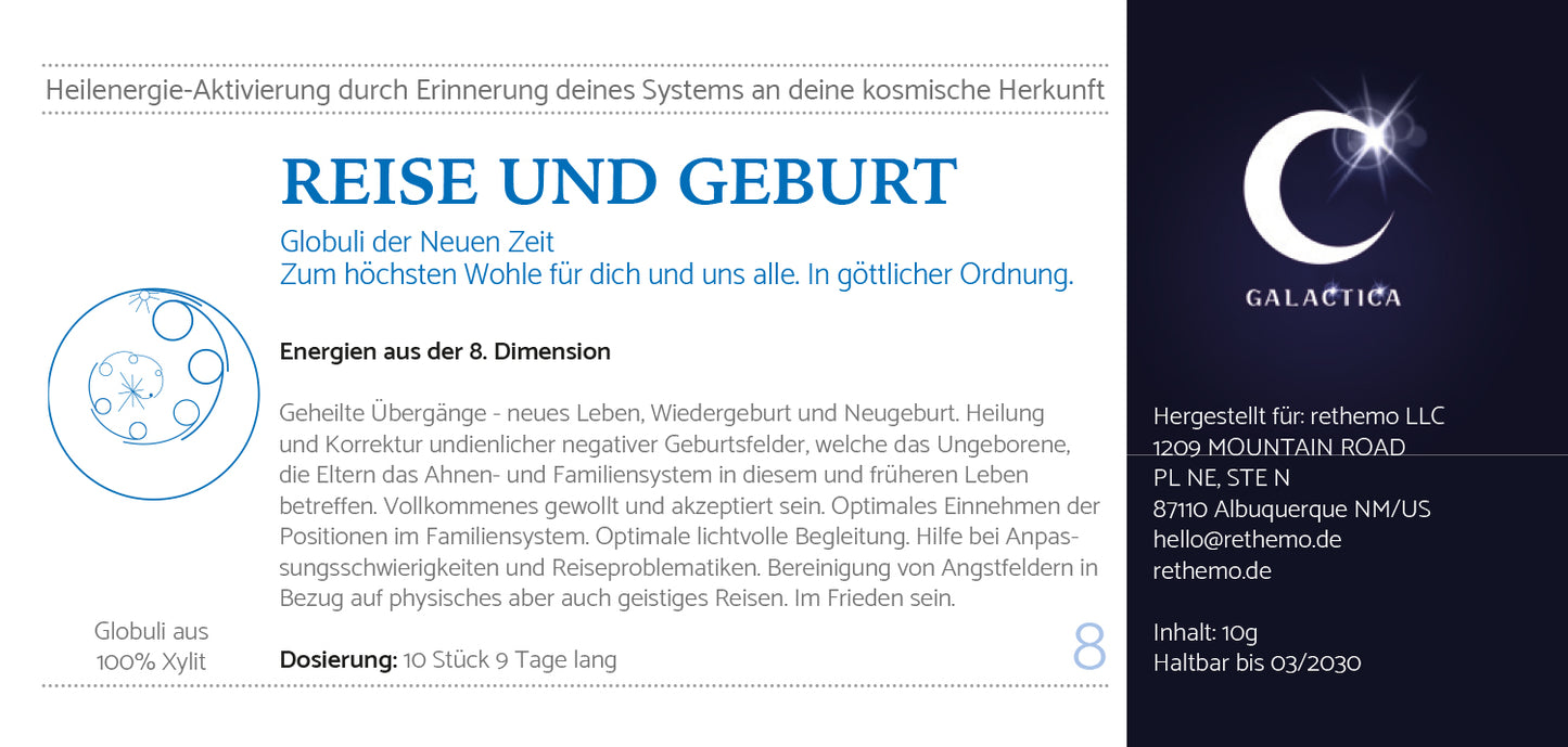 Glóbulos de viaje y nacimiento: energías de la octava dimensión
